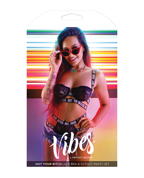 Vibes Not Your Bitch Lace Bra & Cutout Panty - Casual Toys