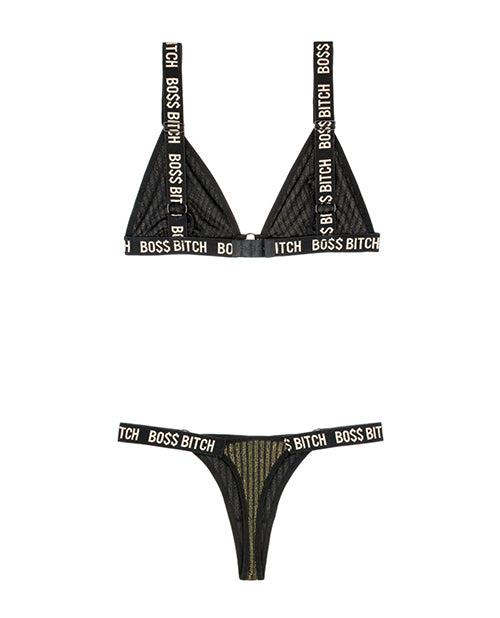 Vibes Boss Bitch Bralette & Thong Panty - Casual Toys