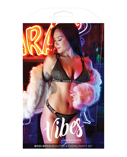 Vibes Boss Bitch Bralette & Thong Panty - Casual Toys