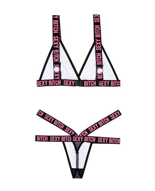 Vibes Sexy Bitch Bralette & Strappy Panty - Casual Toys