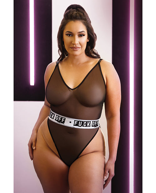 Vibes Fuck Off Mesh Playsuit Black Qn - Casual Toys