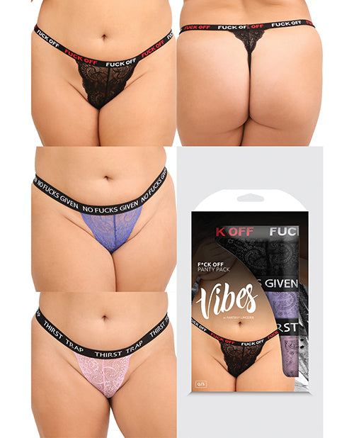 Vibes Fuck 3 Pack Thongs Assorted Colors Qn - Casual Toys