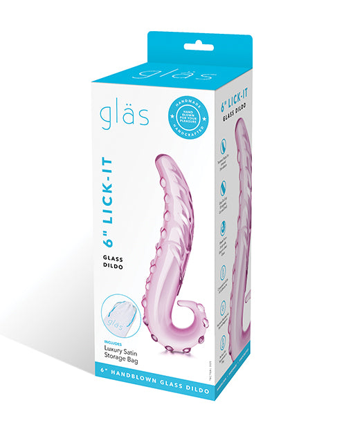 Glas 6" Lick-it Glass Dildo - Pink - Casual Toys