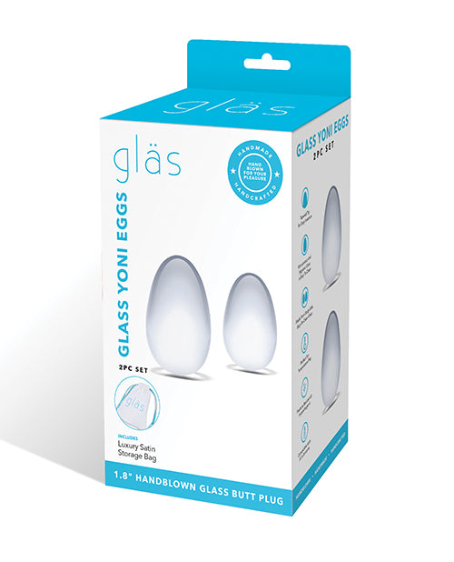 Glas 2 Pc Glass Yoni Eggs Set - Clear - Casual Toys