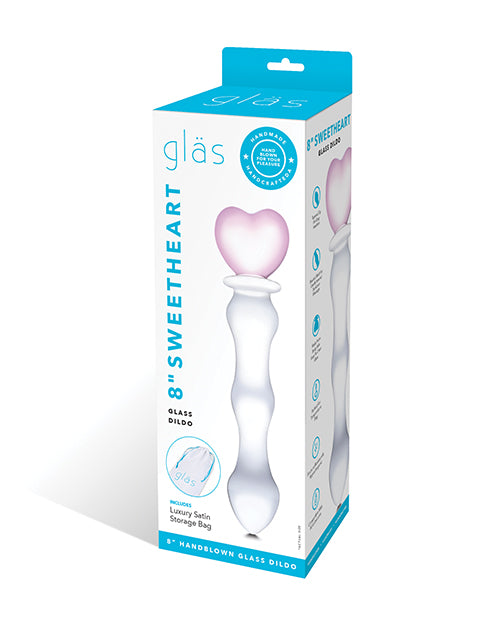 Glas 8" Sweetheart Glass Dildo - Pink-clear - Casual Toys