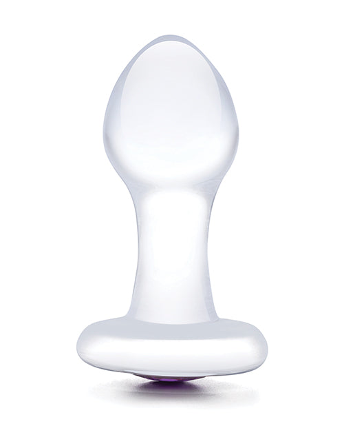 Glas 3.5" Bling Bling Glass Butt Plug - Clear - Casual Toys