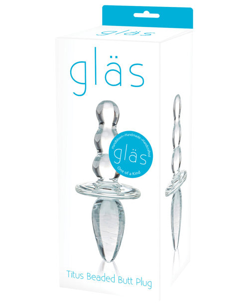 Glas Titus Beaded Glass Butt Plug - Casual Toys
