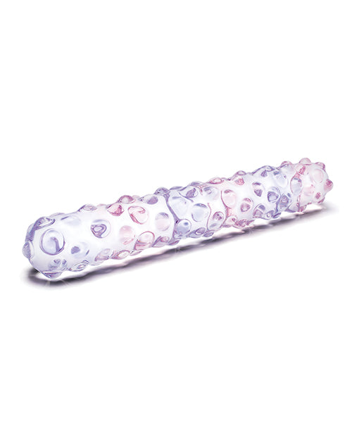 Glas 9" Purple Rose Nubby Glass Dildo - Purple-pink - Casual Toys