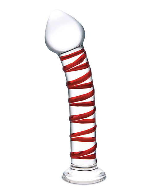 Glas 8" Mr. Swirly Glass Dildo - Red - Casual Toys