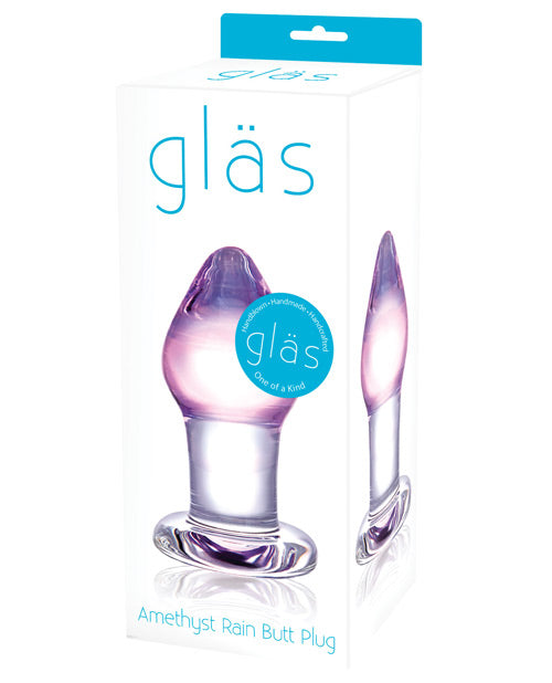 Glas Amethyst Rain Glass Butt Plug - Casual Toys