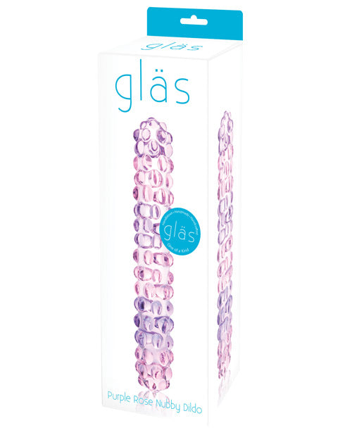Glas Purple Rose Nubby Glass Dildo - Casual Toys