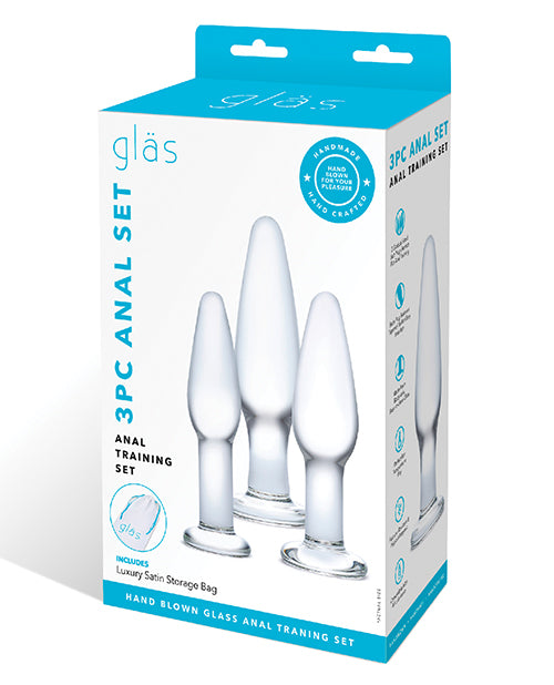 Glas 3 Pc Glass Anal Training Kit - Casual Toys
