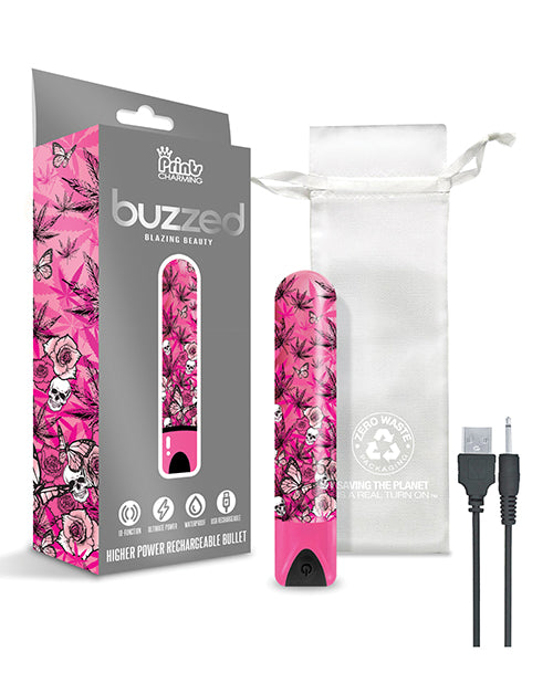 Buzzed 3.5" Rechargeable Bullet - Blazing Beauty Pink - Casual Toys