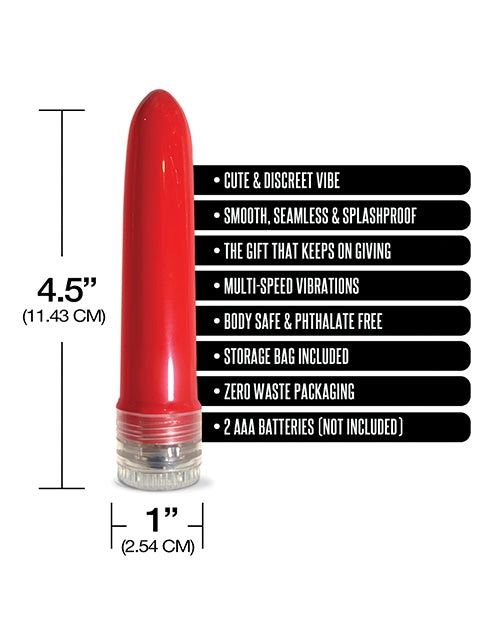 Pleasure Package I Didn't Know Your Size 4" Multi Speed Vibe  - Red - Casual Toys