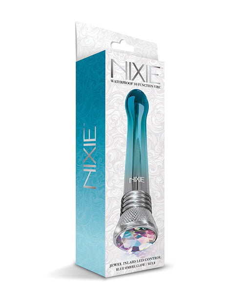 Nixie Waterproof Bulb Vibe  - 10 Function Blue Ombre Glow - Casual Toys
