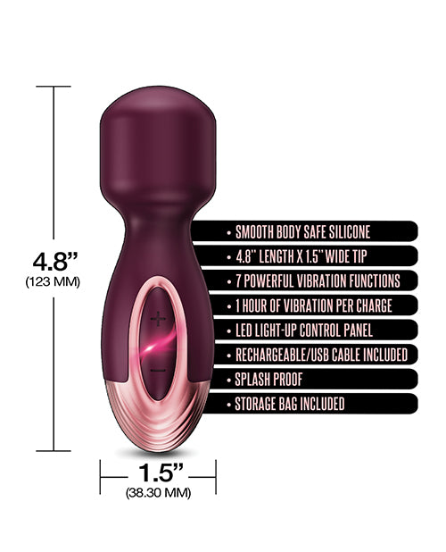 Zola Rechargeable Silicone Mini Wand - Burgundy-rose Gold - Casual Toys