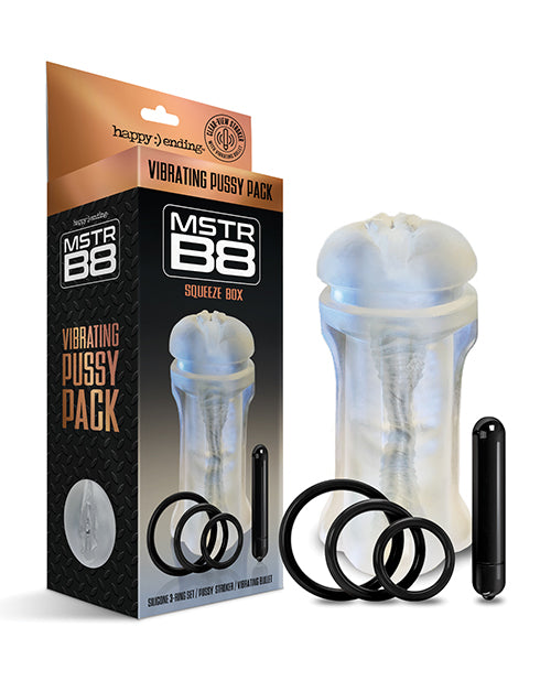 Mstr B8 Squeeze Vibrating Pussy Pack - Kit Of 5 Clear - Casual Toys