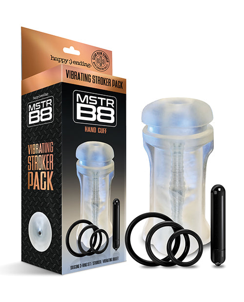 Mstr B8 Hand Cuff Vibrating Stroker Pack - Kit Of 5 Clear - Casual Toys