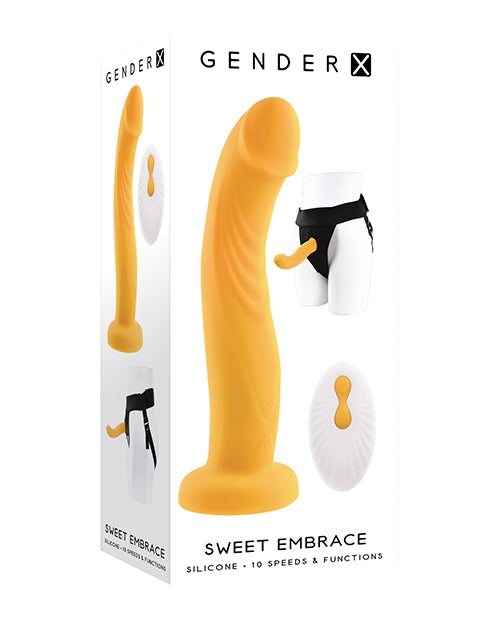 Gender X Sweet Embrace Dual Motor Strap On Vibe W-harness - Yellow - Casual Toys
