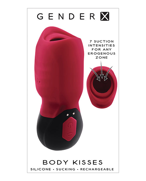 Gender X Body Kisses Vibrating Suction Massager - Red-black - Casual Toys