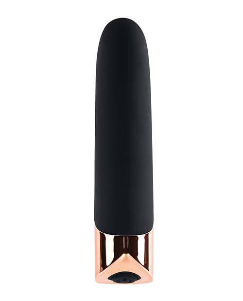 Gender X The Gold Standard Rechargeable Silicone Bullet - Black-rose Gold