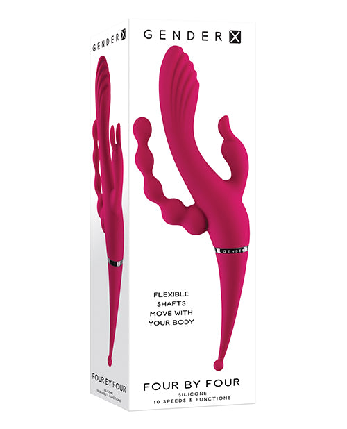 Gender X Four By Four Vibrator - Burgundy - Casual Toys