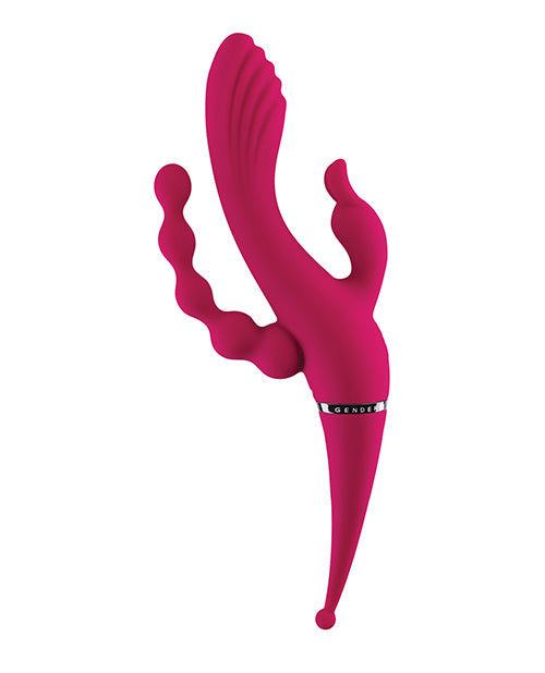 Gender X Four By Four Vibrator - Burgundy - Casual Toys