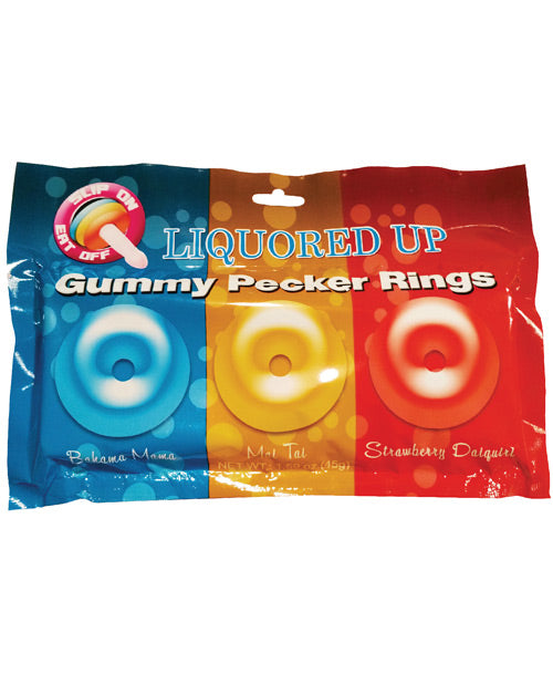 Liquored Up Pecker Gummy Rings - Pack Of 3 - Casual Toys