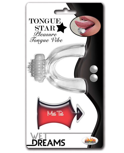 Wet Dreams Tongue Star Vibe - Clear W/10 Ml Liquor Lube Pillow - Casual Toys
