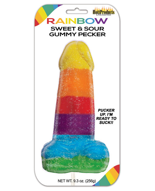 Rainbow Sweet & Sour Jumbo Gummy Cock Pop - Casual Toys