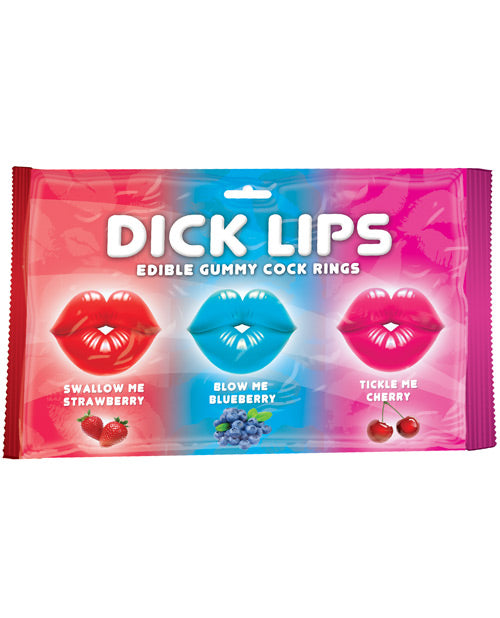 Dicklips Edible Gummy Cock Rings - Asst. Flavors Pack Of 3 - Casual Toys