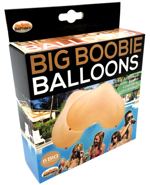 Big Boobie Balloons - Flesh Box Of 6 - Casual Toys