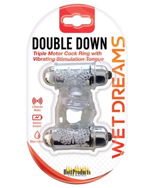Wet Dreams Double Down Vibrating Cockring W-bullet - Casual Toys