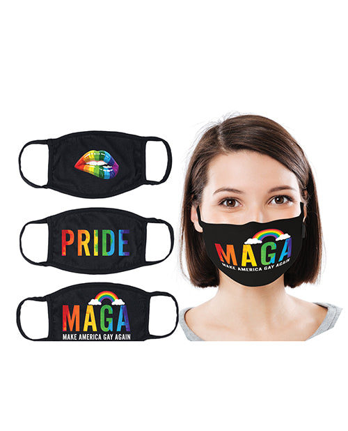 Hott Products Mask-erade Masks - Pride-gay Again- Rainbow Kiss Pack Of 3 - Casual Toys