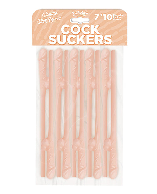 Cock Suckers Pecker Straws - Vanilla Lovers Pack Of 10 - Casual Toys