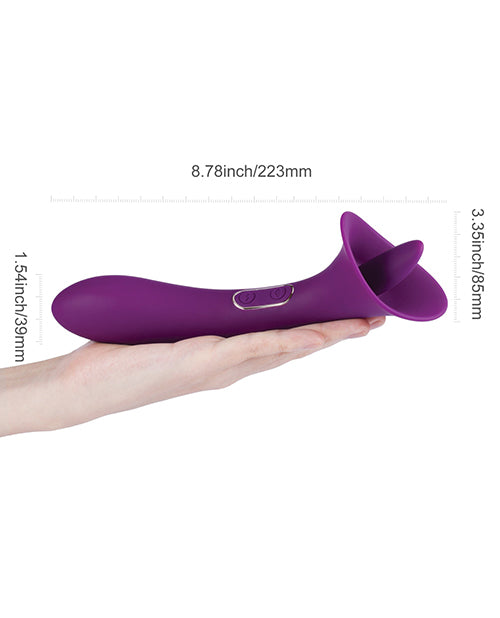 Adele Clit Licking Tongue Vibrator W- G Spot Stimulator - Purple