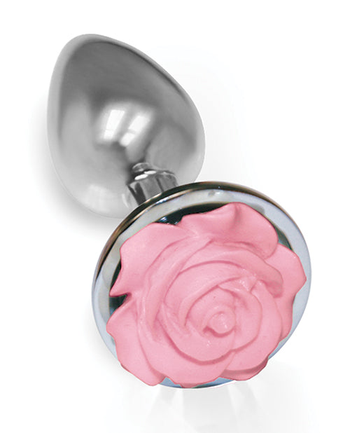 The 9's The Silver Starter Rose Floral Stainless Steel Butt Plug - Casual Toys