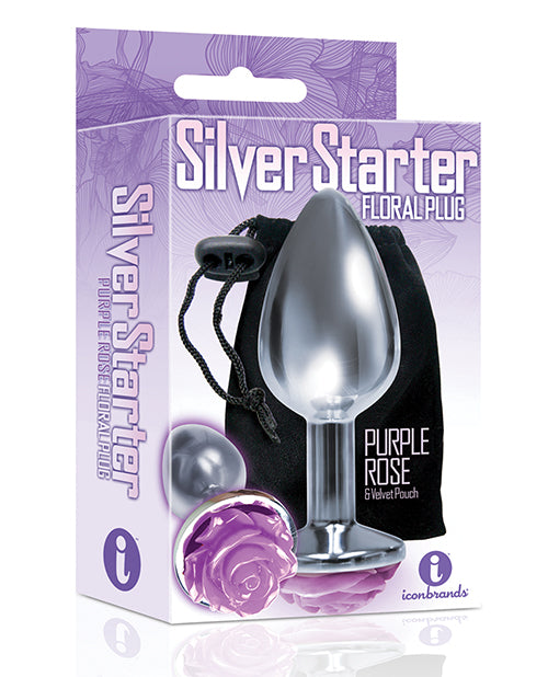 The 9's The Silver Starter Rose Floral Stainless Steel Butt Plug - Casual Toys