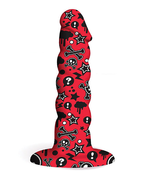 Collage Goth Girl Twisted Silicone Dildo - Casual Toys