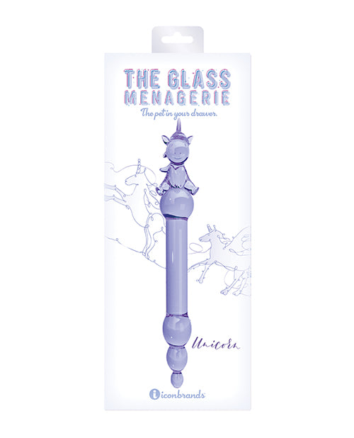 Glass Menagerie Unicorn Glass Dildo - Purple