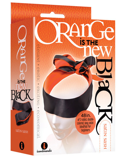 The 9's Orange Is The New Black Satin Sash Reversible Blindfold - Casual Toys