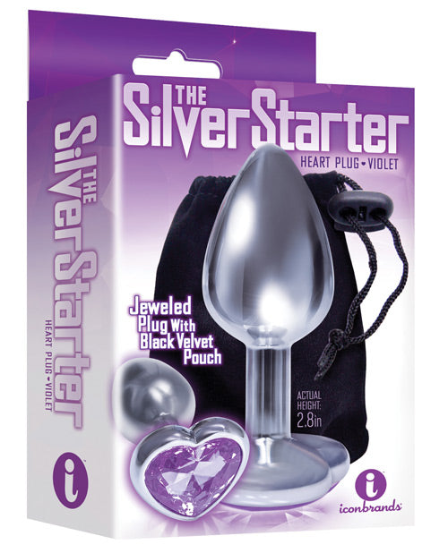 The 9's The Silver Starter Bejeweled Heart Stainless Steel Plug - Casual Toys