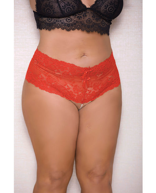 Lace & Pearl Boyshort W/satin Bow Accents - Casual Toys