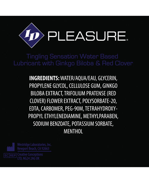 Id Pleasure Waterbased Tingling Lubricant - 12ml Tube - Casual Toys