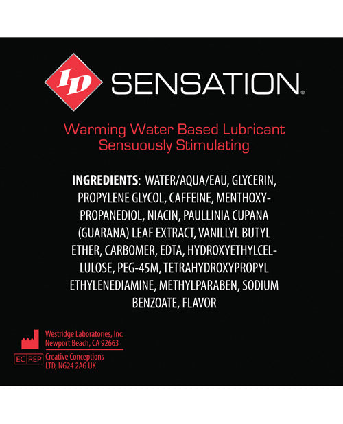 Id Sensation Waterbased Warming Lubricant - Casual Toys