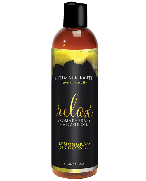 Intimate Earth Relaxing Massage Oil - 120 Ml Coconut & Lemongrass - Casual Toys