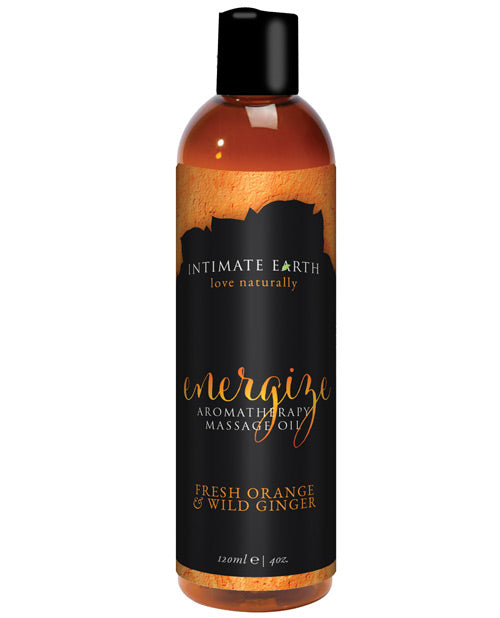 Intimate Earth Energizing Massage Oil - 120 Ml Orange & Ginger - Casual Toys