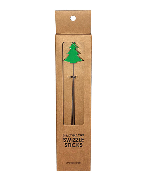 Holiday Tree Reusable Stainless Steel (dishwasher Safe) Swizzle Stick - Pack Of 2 - Casual Toys