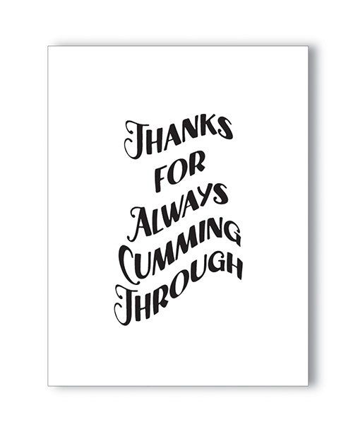 Thanks For Cumming Naughty Greeting Card
