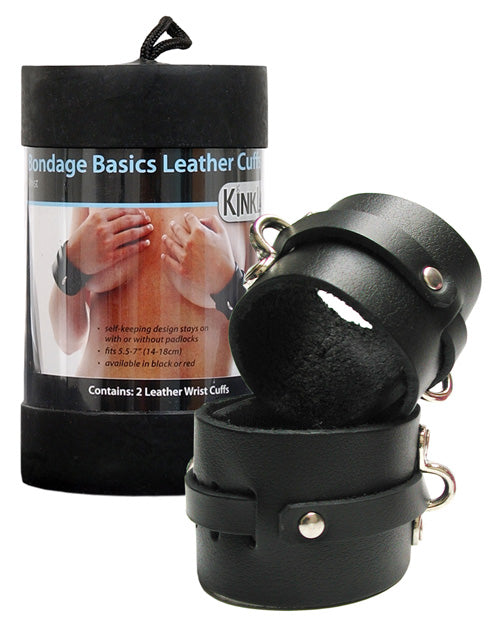 Kinklab Leather Wrist Cuffs - Black - Casual Toys